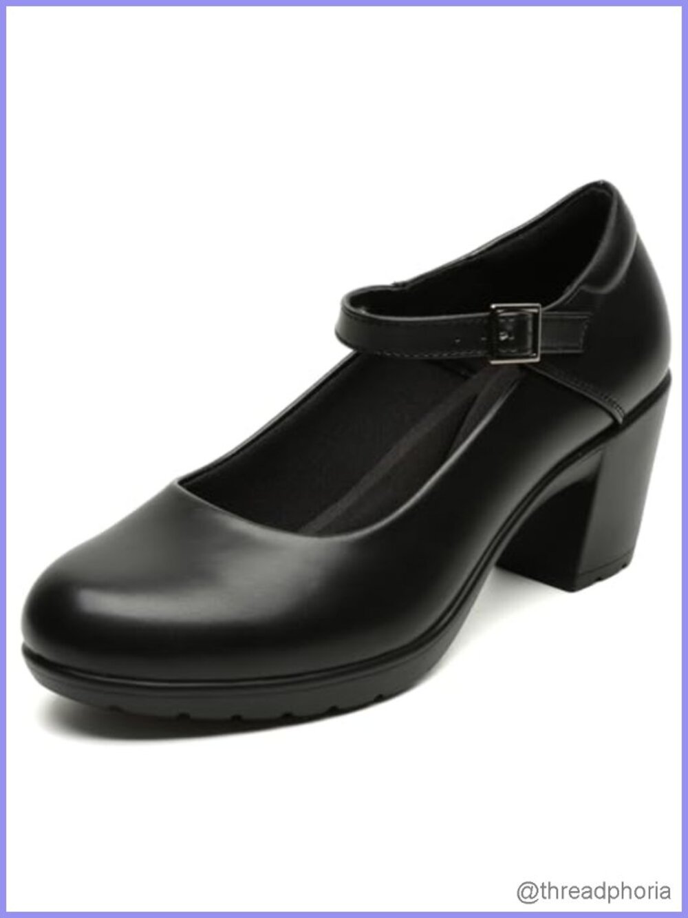 Womens Mary Jane Dress Shoes Chunky Low Block Heels 7CM Closed Toe Work Pumps